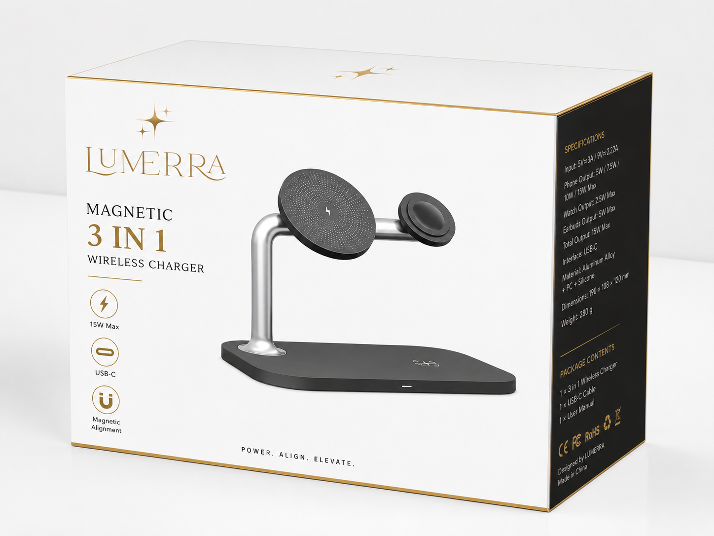 Magnetic 3-in-1 Wireless Charger