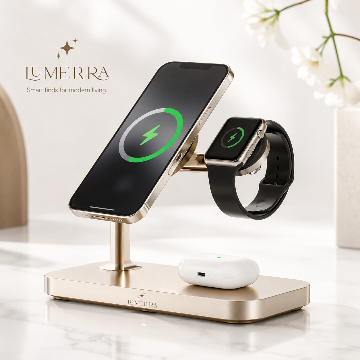 Magnetic 3-in-1 Wireless Charger